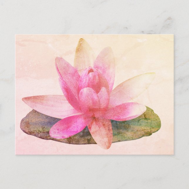 PINK LOTUS POSTCARD POSTKARTE (Vorderseite)