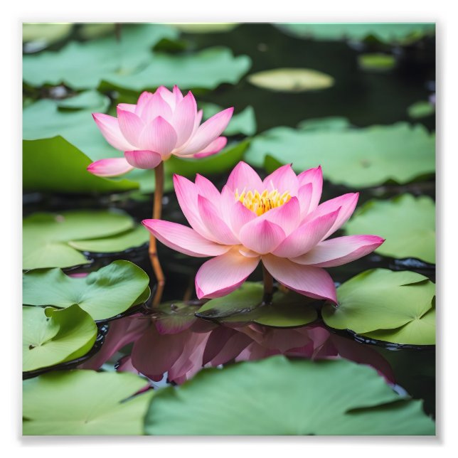 Pink-Lotus-Poster Fotodruck (Vorne)