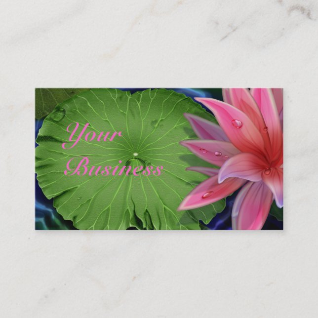 Pink Lotus Standard Business Card Visitenkarte (Vorderseite)