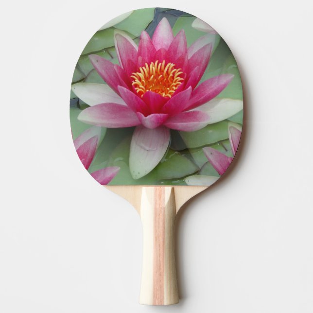Pink Lotus Water Lily Ping Pong Paddel Tischtennis Schläger (Vorderseite)