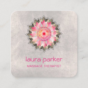 Pink Lotus Yoga Therapeut Wellness-Center Holistic Quadratische Visitenkarte