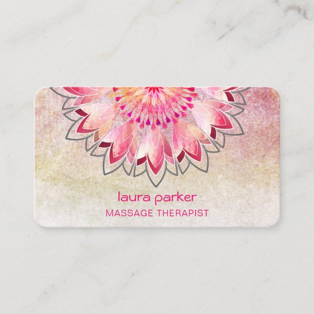 Pink Lotus Yoga Therapeut Wellness-Center Holistic Visitenkarte (Vorderseite)