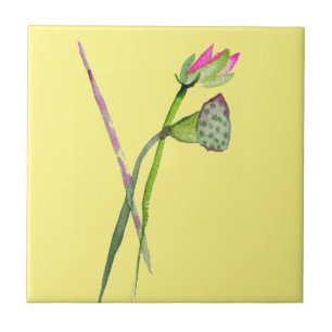 Pink Lotus Zen Blume Buddhistische Kunst Fliese
