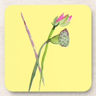 Pink Lotus Zen Blume Buddhistische Kunst Getränkeuntersetzer