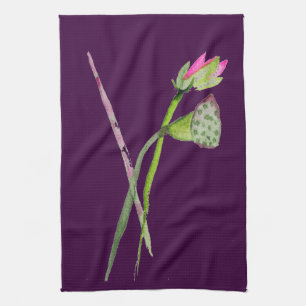 Pink Lotus Zen Blume Buddhistische Kunst Küchentuch