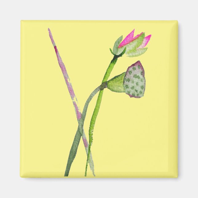 Pink Lotus Zen Blume Buddhistische Kunst Magnet (Vorne)