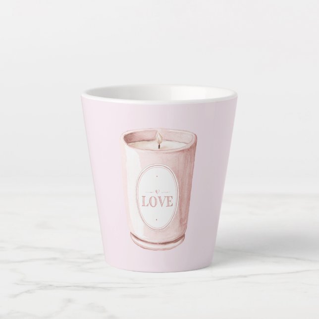 Pink Love Candle Milchtasse (Vorderseite)