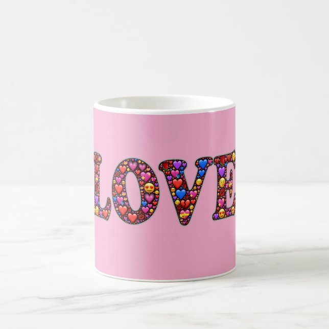Pink  Love Emoji's Coffee Mug Kaffeetasse (Mittel)