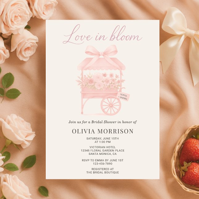 Pink Love in Bloom Flower Market Bridal Shower Einladung (Von Creator hochgeladen)