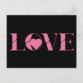 Pink Love Text Valentine's day Postkarte