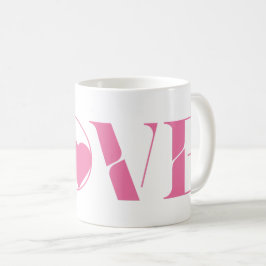 Pink Love Text Valentinstag Kaffeetasse