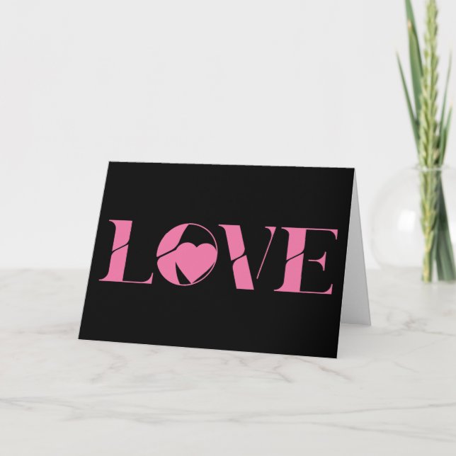 Pink Love Text Valentinstag Karte (Vorderseite)
