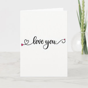 Pink Love You Herz-Karte Karte