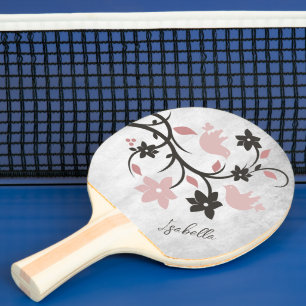 Pink Lovebirds Personalisiert Ping Pong Paddle Tischtennis Schläger