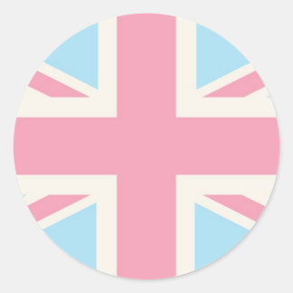 Pink Lovely Classic Union Jack British(UK) Flag Runder Aufkleber