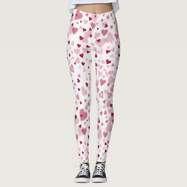  Pink Lovely Hearts Pattern  Leggings (Vorderseite)