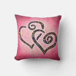 Pink Lovely Twin Heart Kissen