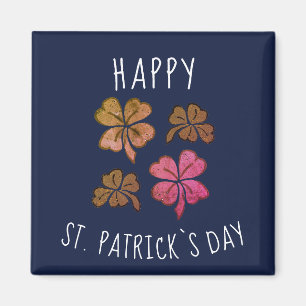 Pink Lucky Kleeblatt Clover Happy St Patrick`s Day Magnet