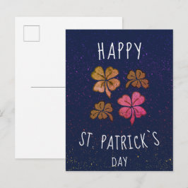 Pink Lucky Kleeblatt Clover Happy St Patrick`s Day Postkarte