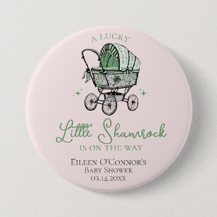 Pink Lucky Little Kleeblatt St Patricks Baby Dusch Button