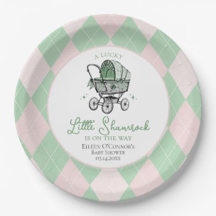Pink Lucky Little Kleeblatt St Patricks Baby Dusch Pappteller
