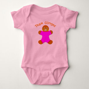 Pink Lucky Team Ginger for Fun Ginger and Redheads Baby Strampler