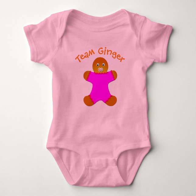 Pink Lucky Team Ginger for Fun Ginger and Redheads Baby Strampler (Vorderseite)