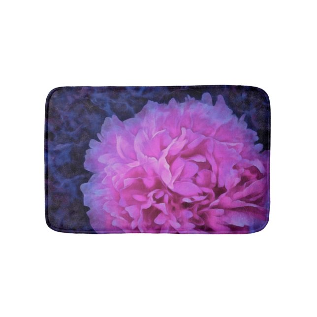 Pink Lush Peony Blume Badematte (Vorderseite)