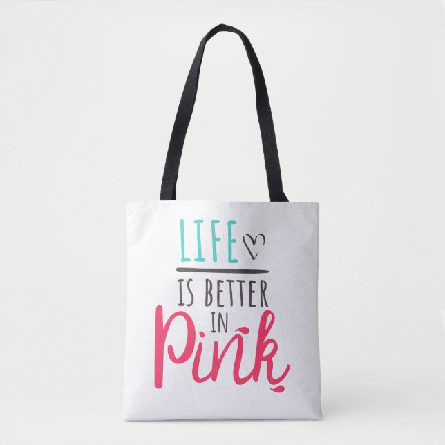 Pink lustiger Spruch für Prinzessinnen Tasche (Vorderseite)