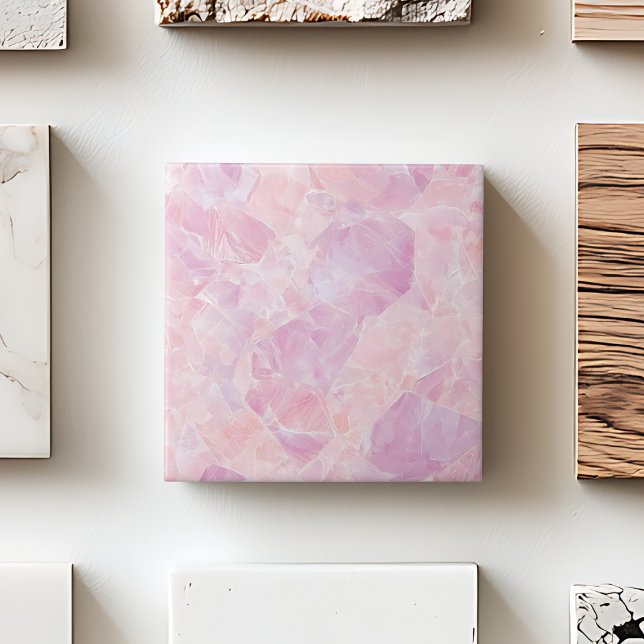 Pink Luxurious Gemstone Moderne ästhetische Glam C Fliese (Pink Luxurious Gemstone Modern Aesthetic Glam Chic Ceramic Tile)