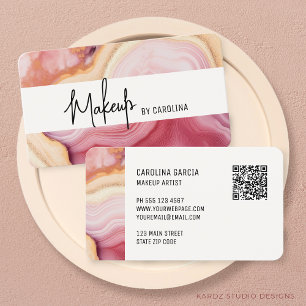 Pink Luxury Makeup Artist Business Card Visitenkarte
