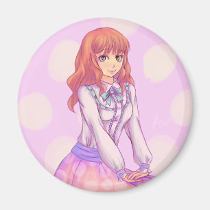 Pink Macaron Girl Magnet