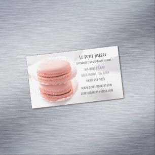 Pink Macarons Food Pastry Koch Bäckerei Bäckerei Magnetische Visitenkarte