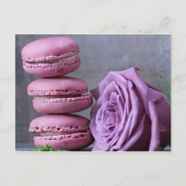 Pink Macarons Lila Rose Französische Konditorei Po Postkarte