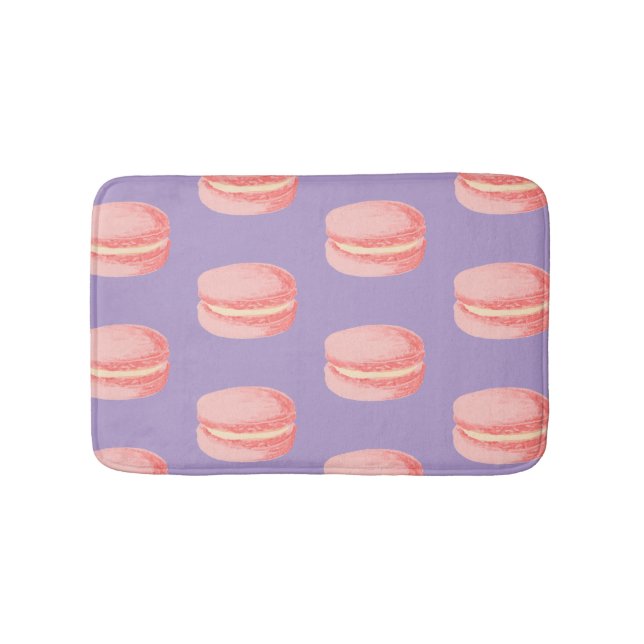 Pink Macaroons Badematte (Vorderseite)