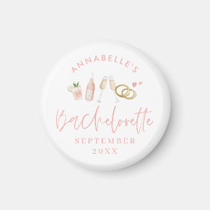 Pink mädchengrün-modern Champagner Bachelorette  Magnet