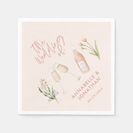 Pink mädchenhaft zarte moderne Wildblume Serviette