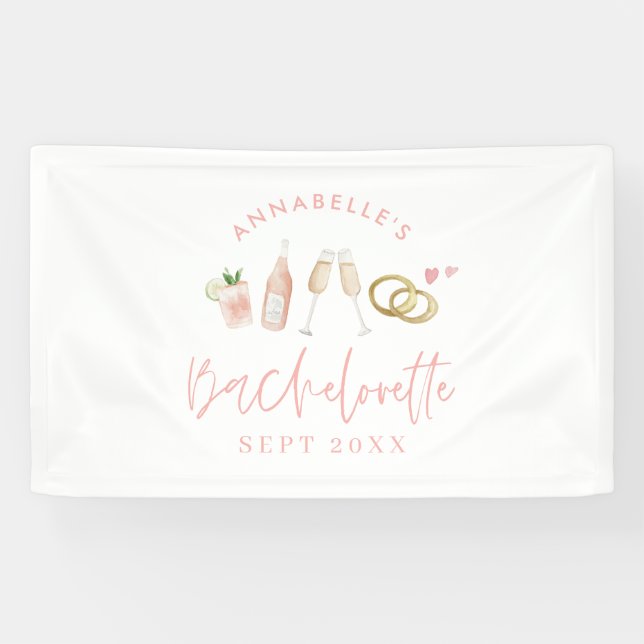 Pink mädchenhafte Bachelorette-Wochenende Banner (Horizontal)