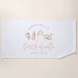 Pink mädchenhafte Drinks Bachelorette Wochenende  Strandtuch