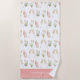 Pink mädchenhafte Drinks Junggeselinnen-Abschied S Strandtuch