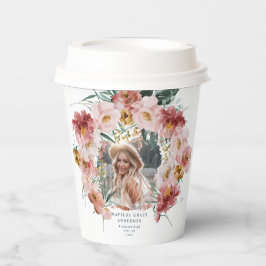 Pink mädchenhafte Foto-Abschlussfeier Pappbecher