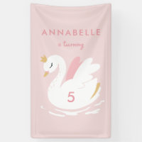 Pink mädchenhafte niedliche schwan-elegante Geburt