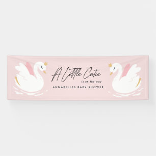 Pink mädchenhafte niedliche Schwan elegantes Baby Banner
