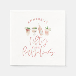 Pink mädchenhafte Wasserfarbe 50 und fabelhafte Ge Serviette