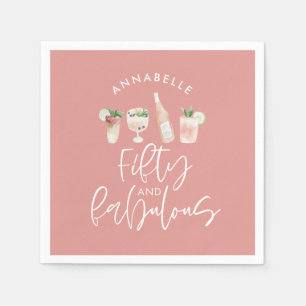 Pink mädchenhafte Wasserfarbe 50 und fabelhafter G Serviette