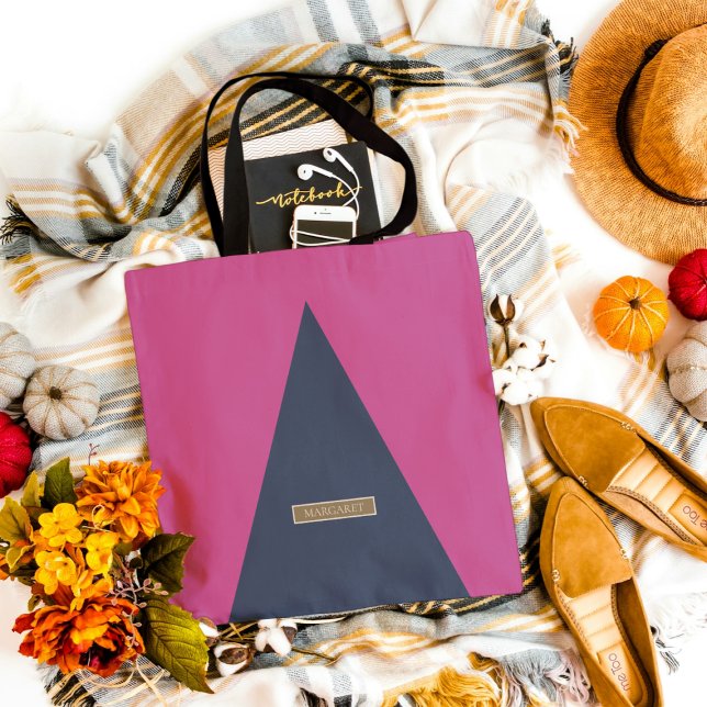 Pink Magenda Blue Classic Moderne Minimal Tote Tas (Von Creator hochgeladen)