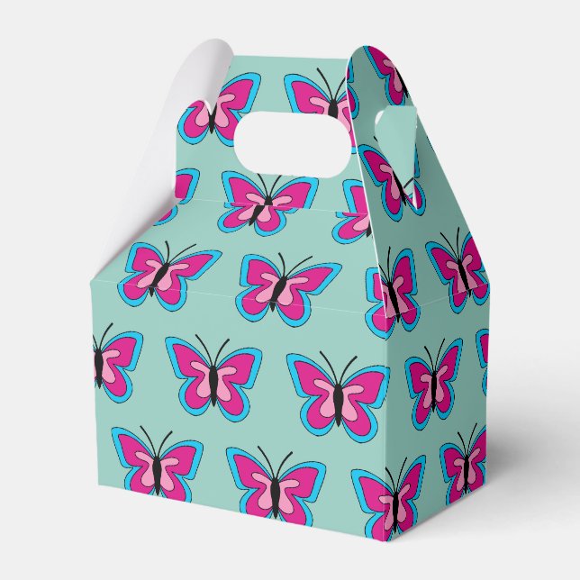 Pink Magenta Blue Butterfly Geschenkschachtel (Vorderseite)