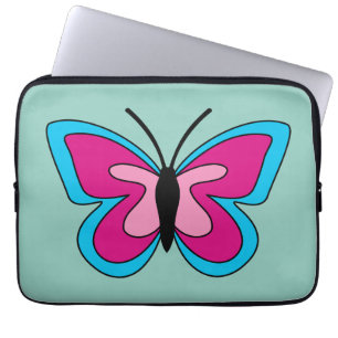Pink Magenta Blue Butterfly Laptopschutzhülle