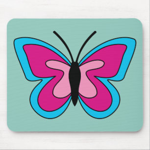 Pink Magenta Blue Butterfly Mousepad