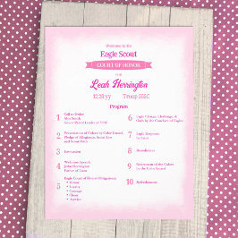 Pink & Magenta Eagle Court of Honor Program Flyer